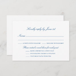 Tarjeta De Confirmación De Asistencia Elegante Comida Opciones Punto Spruce Colección