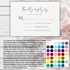 Tarjeta De Confirmación De Asistencia Elegante Crea Tu Propio Color de Boda