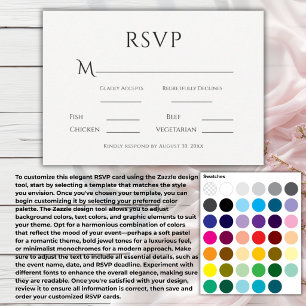 Tarjeta De Confirmación De Asistencia Elegante Crea Tu Propio Color de Boda
