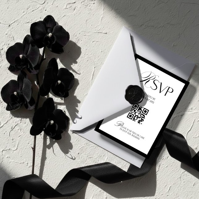 Tarjeta De Confirmación De Asistencia Elegante dinero antiguo negro y blanco (Subido por el creador)