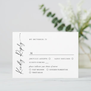 Tarjeta De Confirmación De Asistencia Elegante elección de la caligrafía Minimalista sim