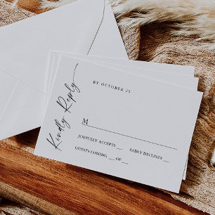 Tarjeta De Confirmación De Asistencia Elegante elección de la caligrafía Minimalista sim
