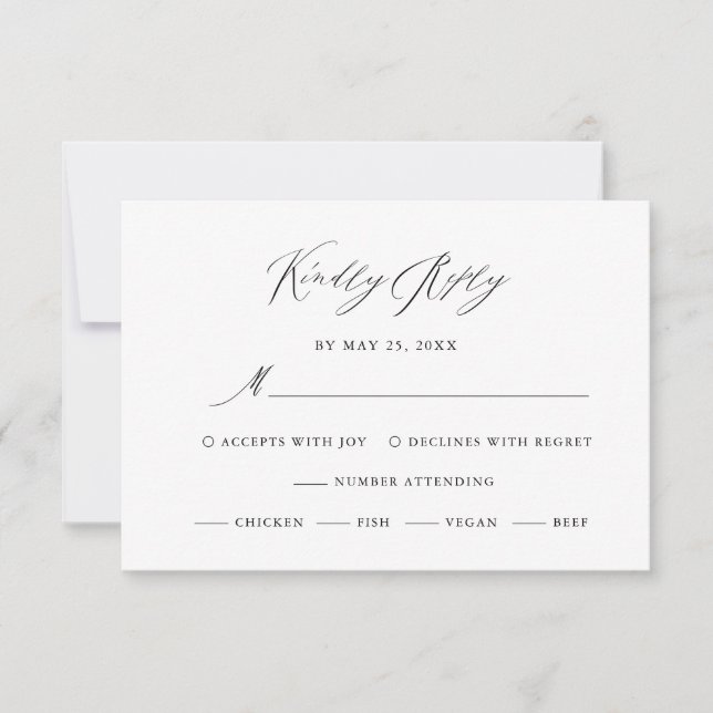 Tarjeta De Confirmación De Asistencia Elegante Eucalyptus acuarela Boda de escritura neg (Anverso)
