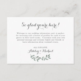 Tarjeta De Confirmación De Asistencia Elegante Eucalyptus Boda Tarjeta de Bienvenida