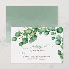 Tarjeta De Confirmación De Asistencia Elegante Eucalyptus Greenery Boda