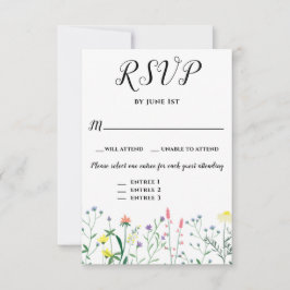 Tarjeta De Confirmación De Asistencia Elegante evento Boda de flores botánicas 3 opcione