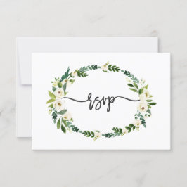 Tarjeta De Confirmación De Asistencia Elegante Flor Blanca en Flor con Letra a Mano para