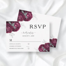 Elegante Floral Burgundy Elegante Boda