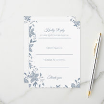 Elegante Floral en Azul Polvoriento