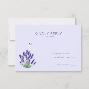 Tarjeta De Confirmación De Asistencia Elegante Floral Lavanda
