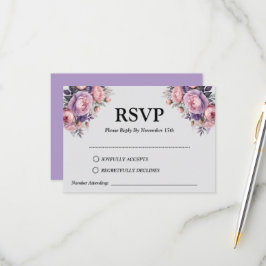 Tarjeta De Confirmación De Asistencia Elegante floral pastel suave - Personalizable