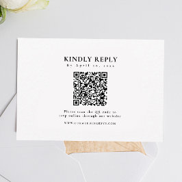 Tarjeta De Confirmación De Asistencia Elegante formal clásico negro y blanco