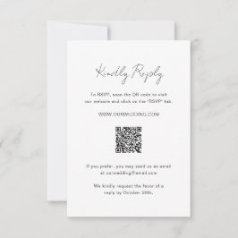 Tarjeta De Confirmación De Asistencia Elegante Foto Código QR Boda moderno