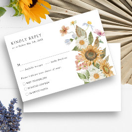 Tarjeta De Confirmación De Asistencia Elegante girasol
