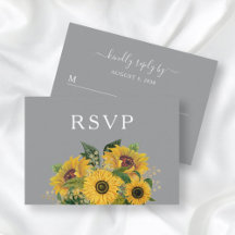 Elegante Girasol Floral Gris Boda