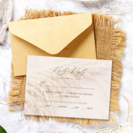 Tarjeta De Confirmación De Asistencia Elegante Grado Boho Pampas
