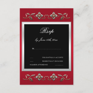 Tarjeta De Confirmación De Asistencia Elegante guijarros de rugby 40° aniversario Boda