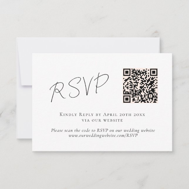 Tarjeta De Confirmación De Asistencia Elegante Guión Blanco Blanco Blanco Blanco Negro C (Anverso)