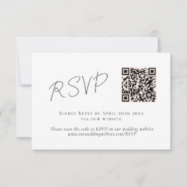 Tarjeta De Confirmación De Asistencia Elegante Guión Blanco Blanco Blanco Blanco Negro C