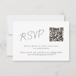 Tarjeta De Confirmación De Asistencia Elegante Guión Blanco Blanco Blanco Blanco Negro C