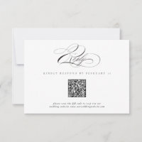 Elegante guión moderno Clásico QR Boda de código R