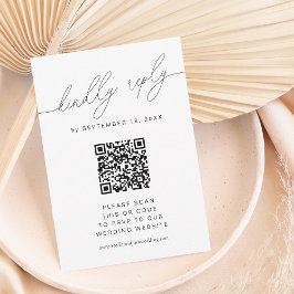 Tarjeta De Confirmación De Asistencia Elegante guión moderno con código QR