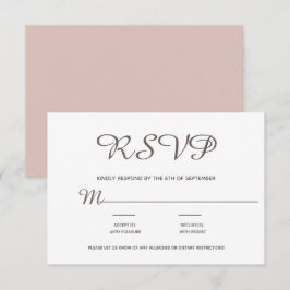 Tarjeta De Confirmación De Asistencia Elegante guión simple de Rubor