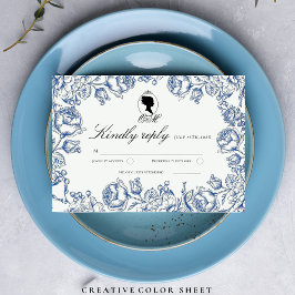 Tarjeta De Confirmación De Asistencia Elegante Jardín Flores Boho Bridgerton Boda