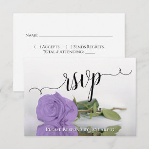 Tarjeta De Confirmación De Asistencia Elegante Lavanda Rosa Purple Reflections Boda