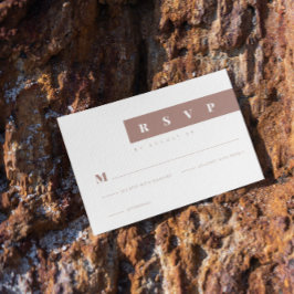 Tarjeta De Confirmación De Asistencia Elegante marrón Minimalista simple