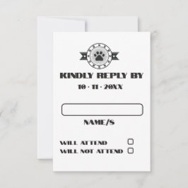 Tarjeta De Confirmación De Asistencia Elegante Mascota de perro personalizado