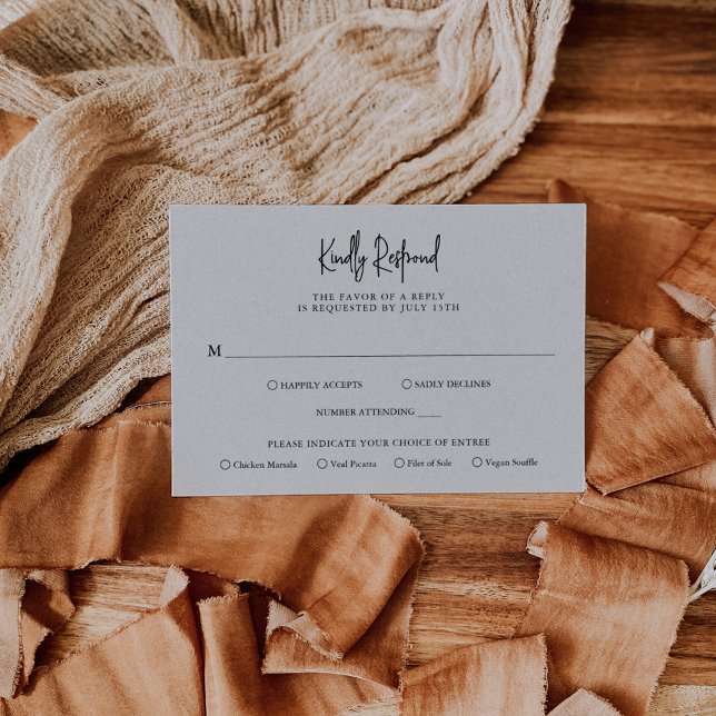 Tarjeta De Confirmación De Asistencia Elegante matrimonio beige neutral y eterno (Subido por el creador)