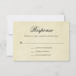 Tarjeta De Confirmación De Asistencia Elegante matrimonio formal tradicional de cosecha