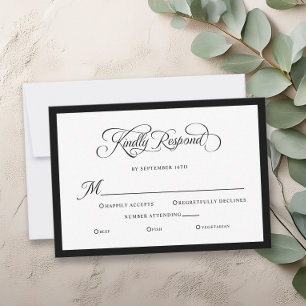 Tarjeta De Confirmación De Asistencia Elegante matrimonio que responde amablemente a la