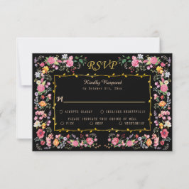 Tarjeta De Confirmación De Asistencia Elegante Meadow Spring Garden Wedding