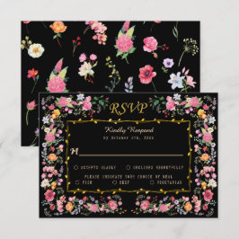 Tarjeta De Confirmación De Asistencia Elegante Meadow Spring Garden Wedding