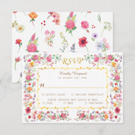 Tarjeta De Confirmación De Asistencia Elegante Meadow Spring Garden Wedding