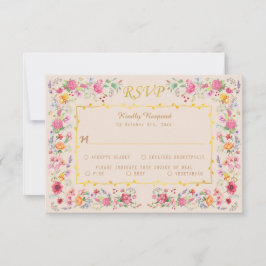 Tarjeta De Confirmación De Asistencia Elegante Meadow Spring Garden Wedding
