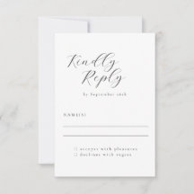 Elegante Minimalista Boda de caligrafía blanca neg