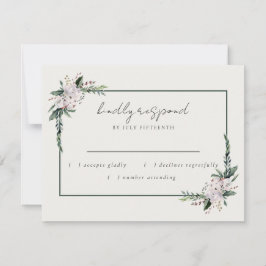 Tarjeta De Confirmación De Asistencia Elegante Minimalista invierno Wreath White Green R