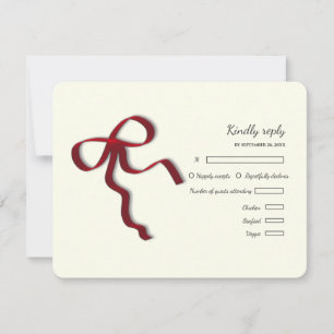 Tarjeta De Confirmación De Asistencia Elegante Minimalista Sencillo arco rojo boda