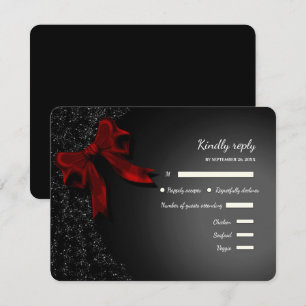 Tarjeta De Confirmación De Asistencia Elegante Minimalista Sencillo arco rojo boda