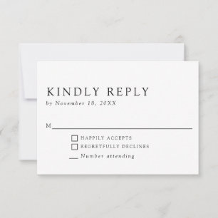 Tarjeta De Confirmación De Asistencia Elegante minimalista simple y limpio por favor res
