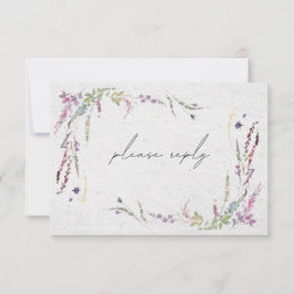 Tarjeta De Confirmación De Asistencia Elegante Moderno Flores Silvestres Simple Wedding 