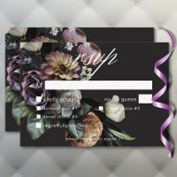 Elegante Moody Twilight Muted Floral Boda Cena