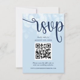 Tarjeta De Confirmación De Asistencia Elegante Navy Blue Floral Peony