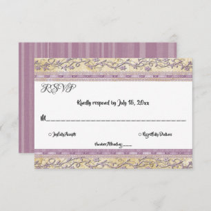 Tarjeta De Confirmación De Asistencia Elegante Ornate Clásico Script Boda formal de lujo