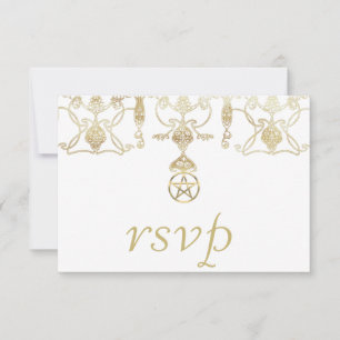 Tarjeta De Confirmación De Asistencia Elegante palangrería de oro
