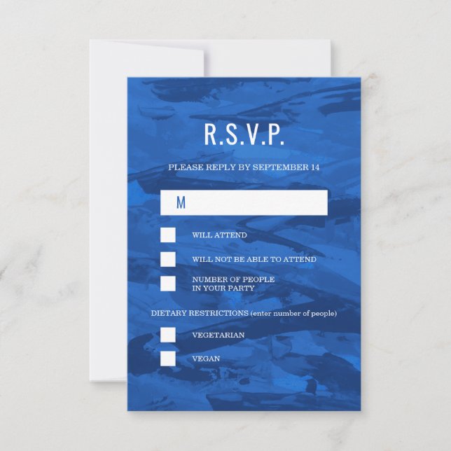 Tarjeta De Confirmación De Asistencia Elegante pincel estropajo y estrella de David Bar  (Anverso)