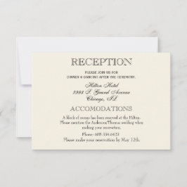 Tarjeta De Confirmación De Asistencia Elegante Recepción de Bodas Simple Tradicional